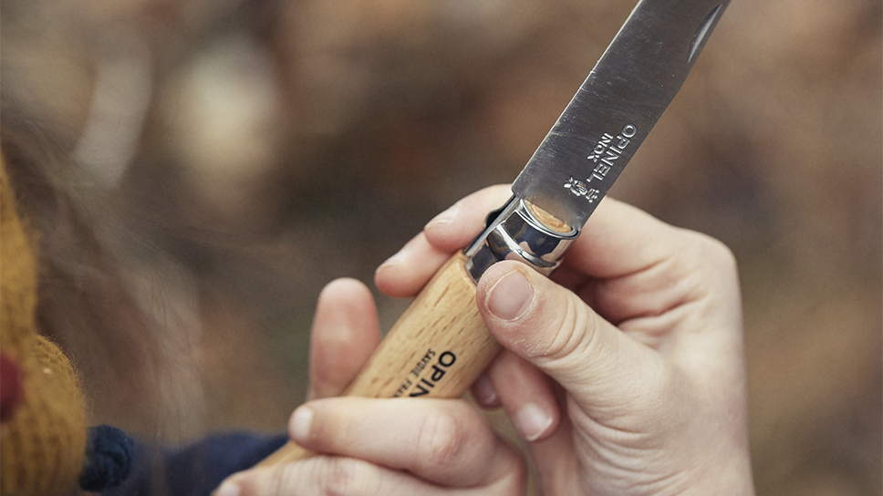 Nóż dla dziecka - z blokadą ostrza i zaokrągloną końcówką - My First Opinel No.07 - pakowany w blister